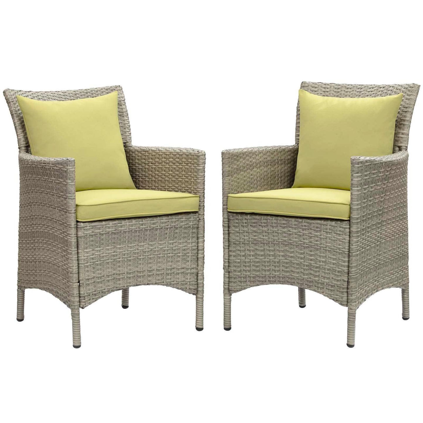 Modway Conduit Outdoor Patio Wicker Rattan Dining Armchair Set of 2 FredCo