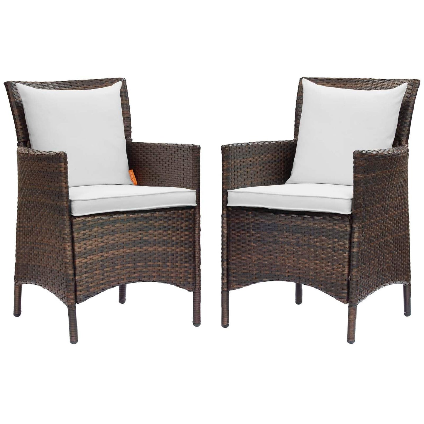 Modway Conduit Outdoor Patio Wicker Rattan Dining Armchair Set of 2, EEI-4030 FredCo