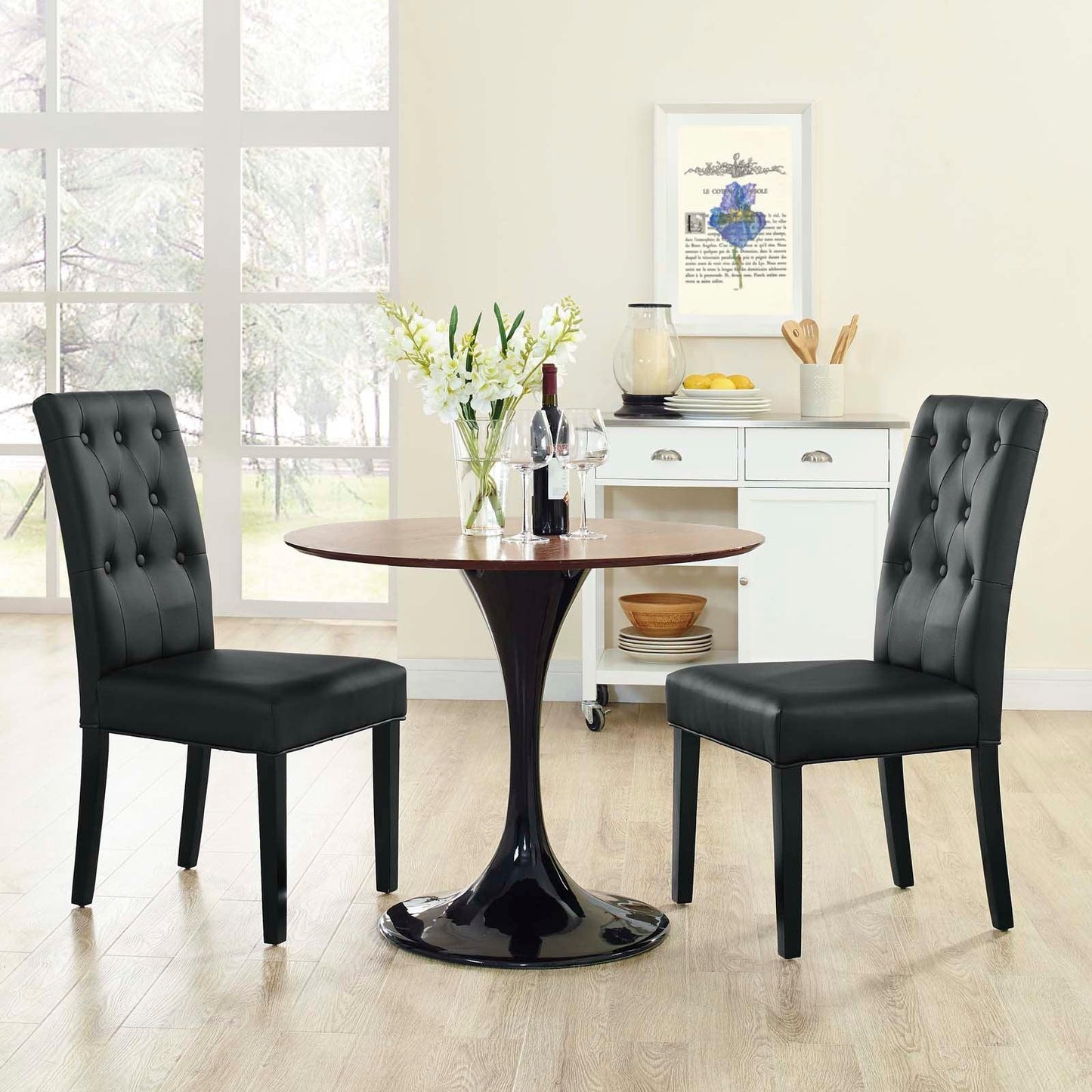 Modway Confer Dining Side Chair Vinyl Set of 2 FredCo