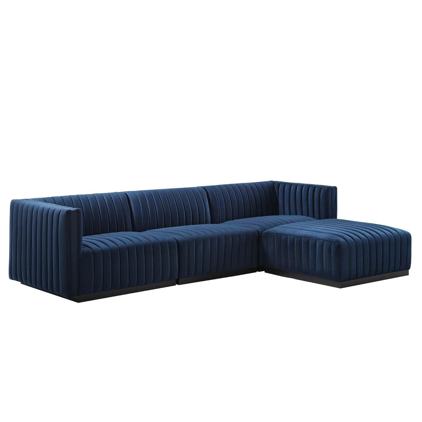 Modway Conjure Channel Tufted Performance Velvet 4-Piece Sectional FredCo