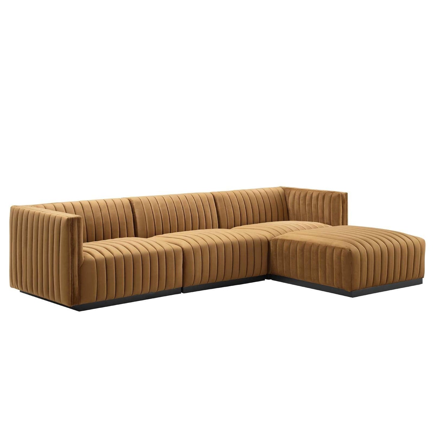 Modway Conjure Channel Tufted Performance Velvet 4-Piece Sectional FredCo