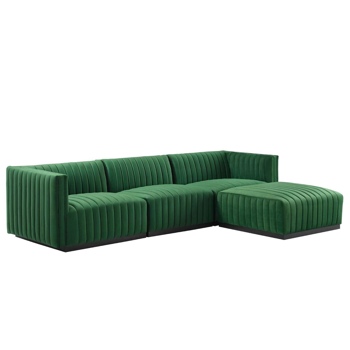 Modway Conjure Channel Tufted Performance Velvet 4-Piece Sectional FredCo