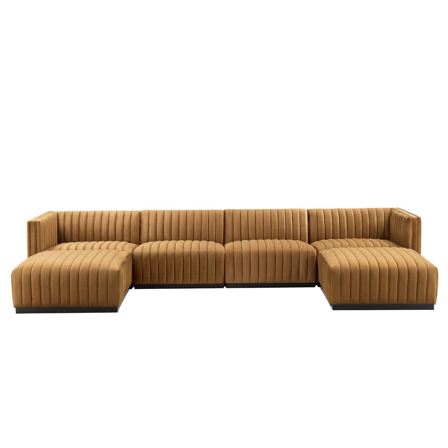 Modway Conjure Channel Tufted Performance Velvet 6-Piece Sectional FredCo