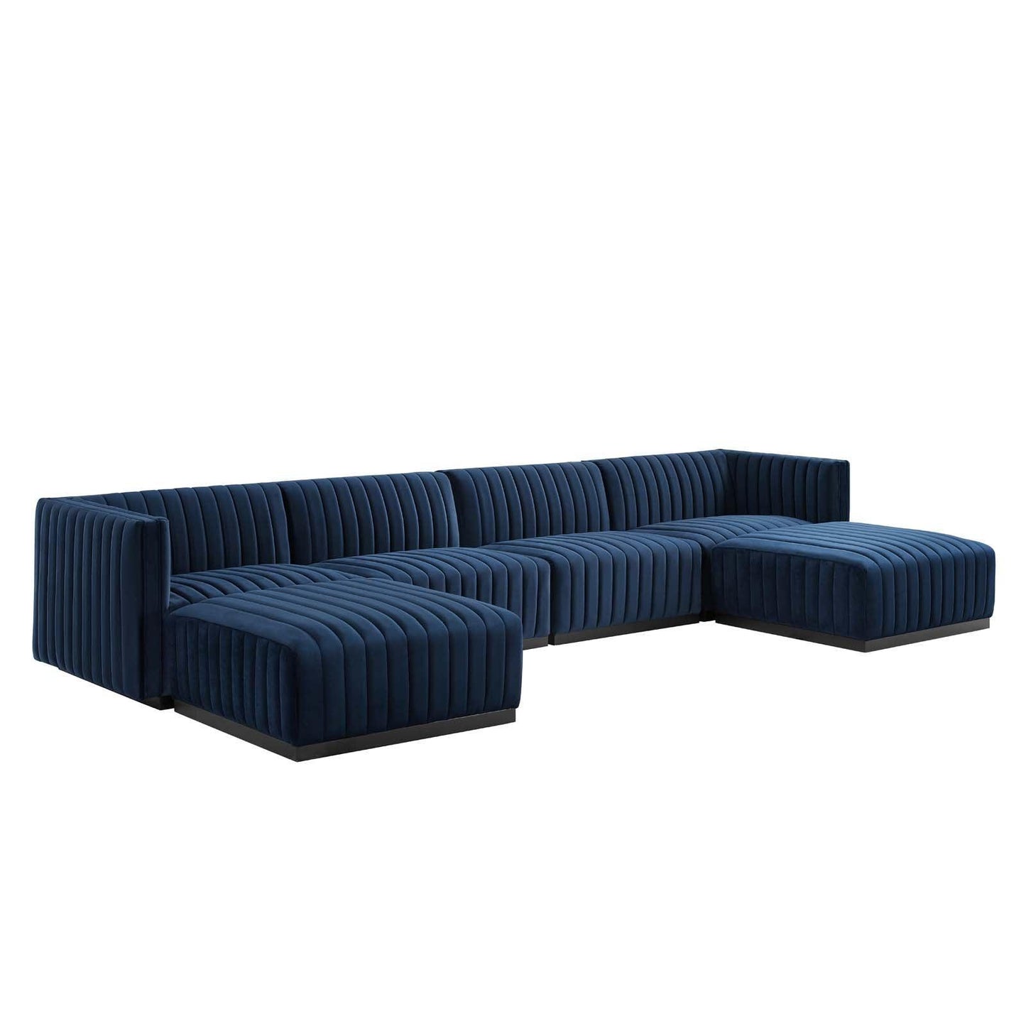 Modway Conjure Channel Tufted Performance Velvet 6-Piece Sectional FredCo