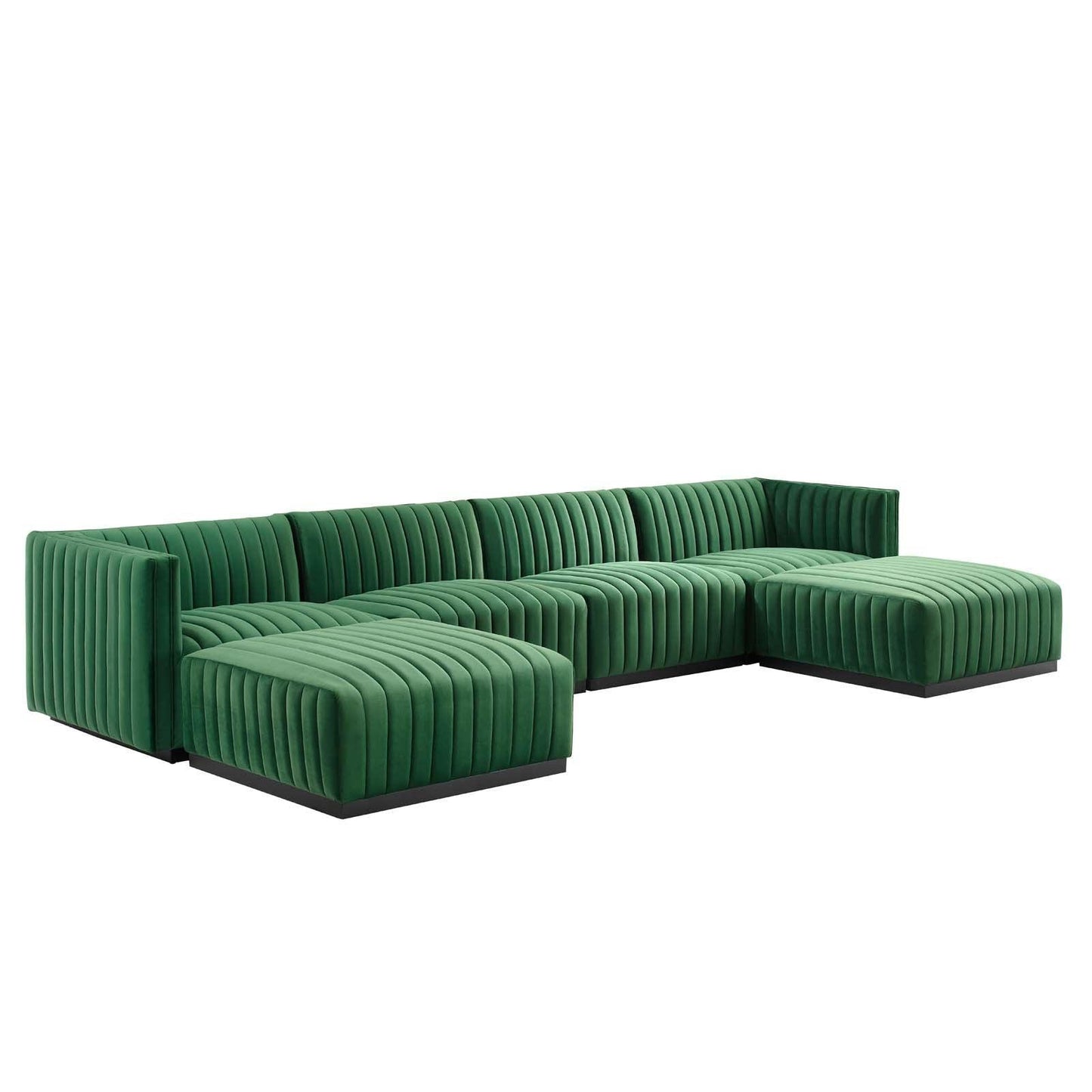 Modway Conjure Channel Tufted Performance Velvet 6-Piece Sectional FredCo
