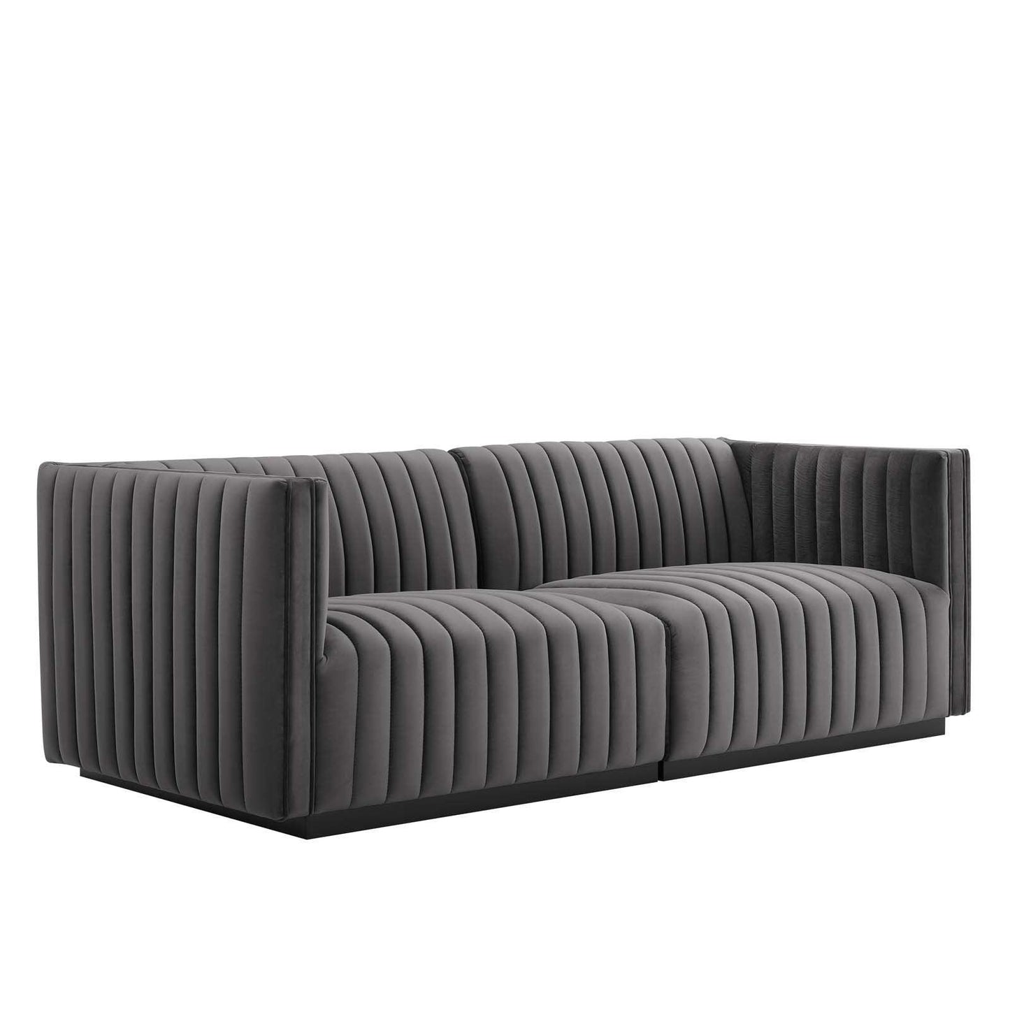 Modway Conjure Channel Tufted Performance Velvet Loveseat FredCo