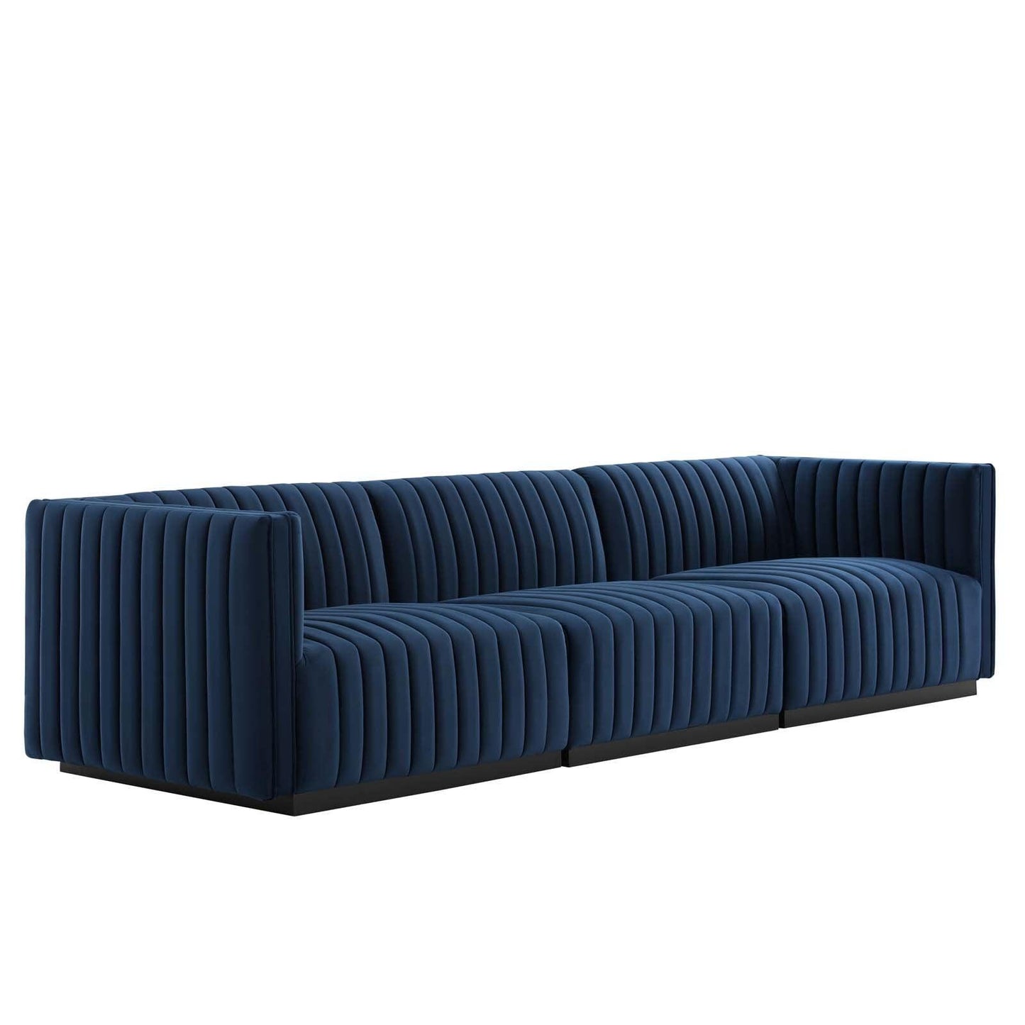 Modway Conjure Channel Tufted Performance Velvet Sofa FredCo