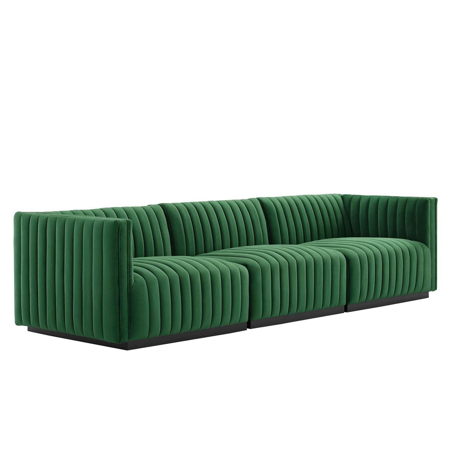 Modway Conjure Channel Tufted Performance Velvet Sofa FredCo