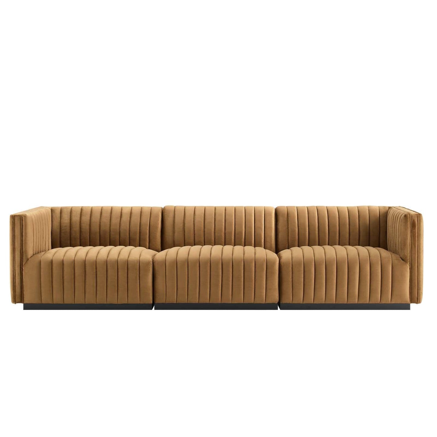 Modway Conjure Channel Tufted Performance Velvet Sofa FredCo