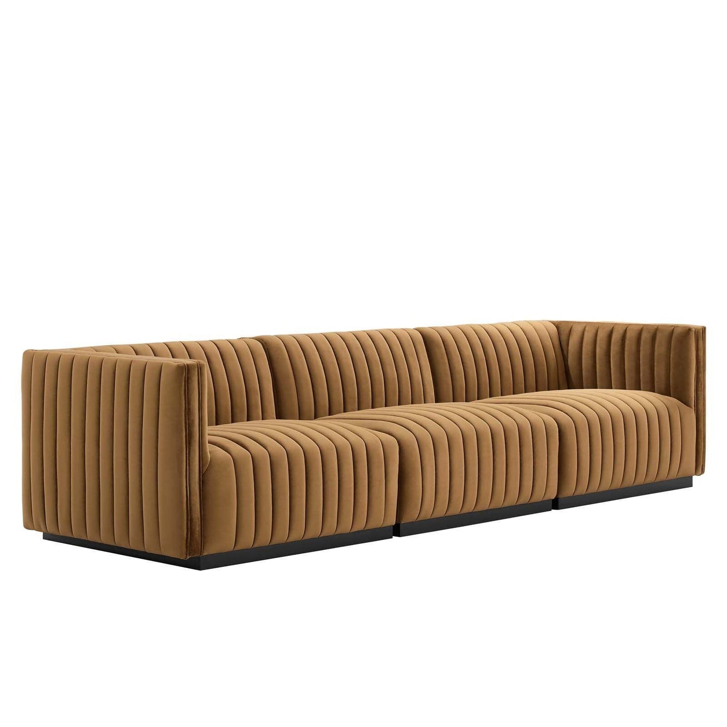 Modway Conjure Channel Tufted Performance Velvet Sofa FredCo