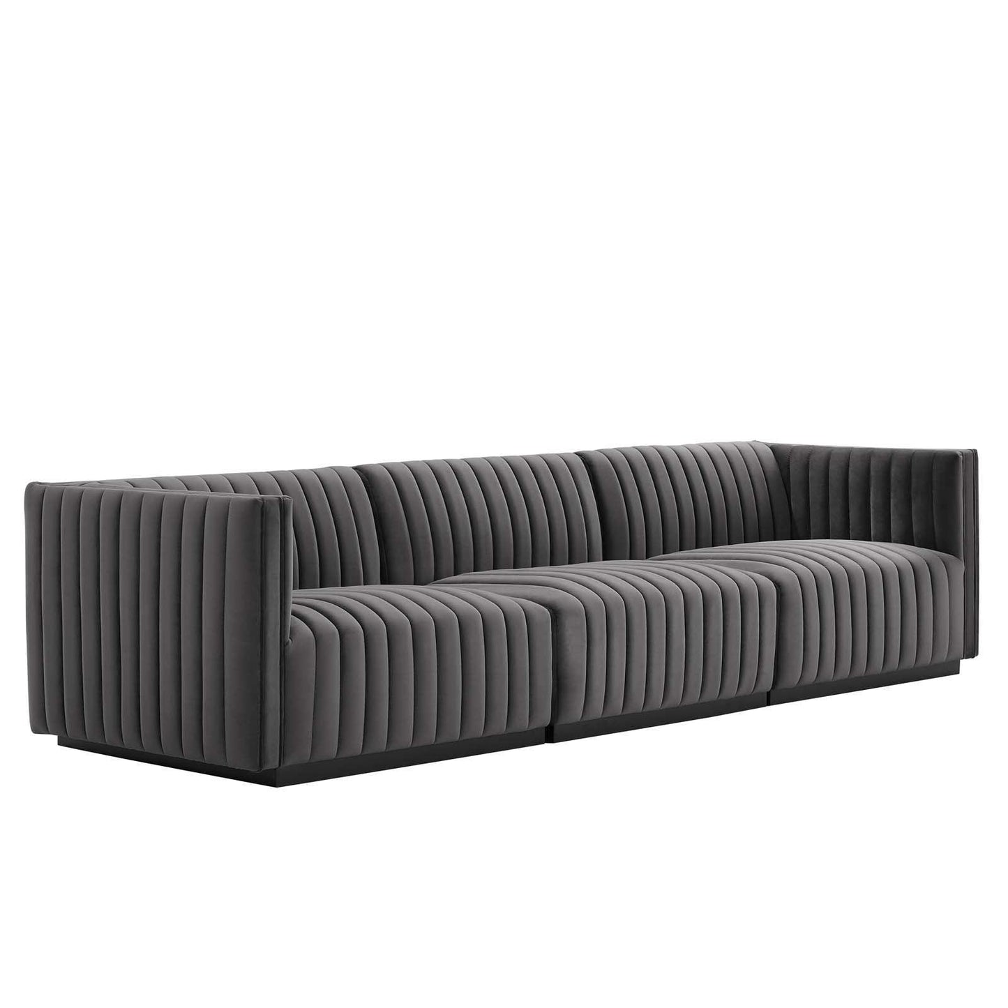 Modway Conjure Channel Tufted Performance Velvet Sofa FredCo