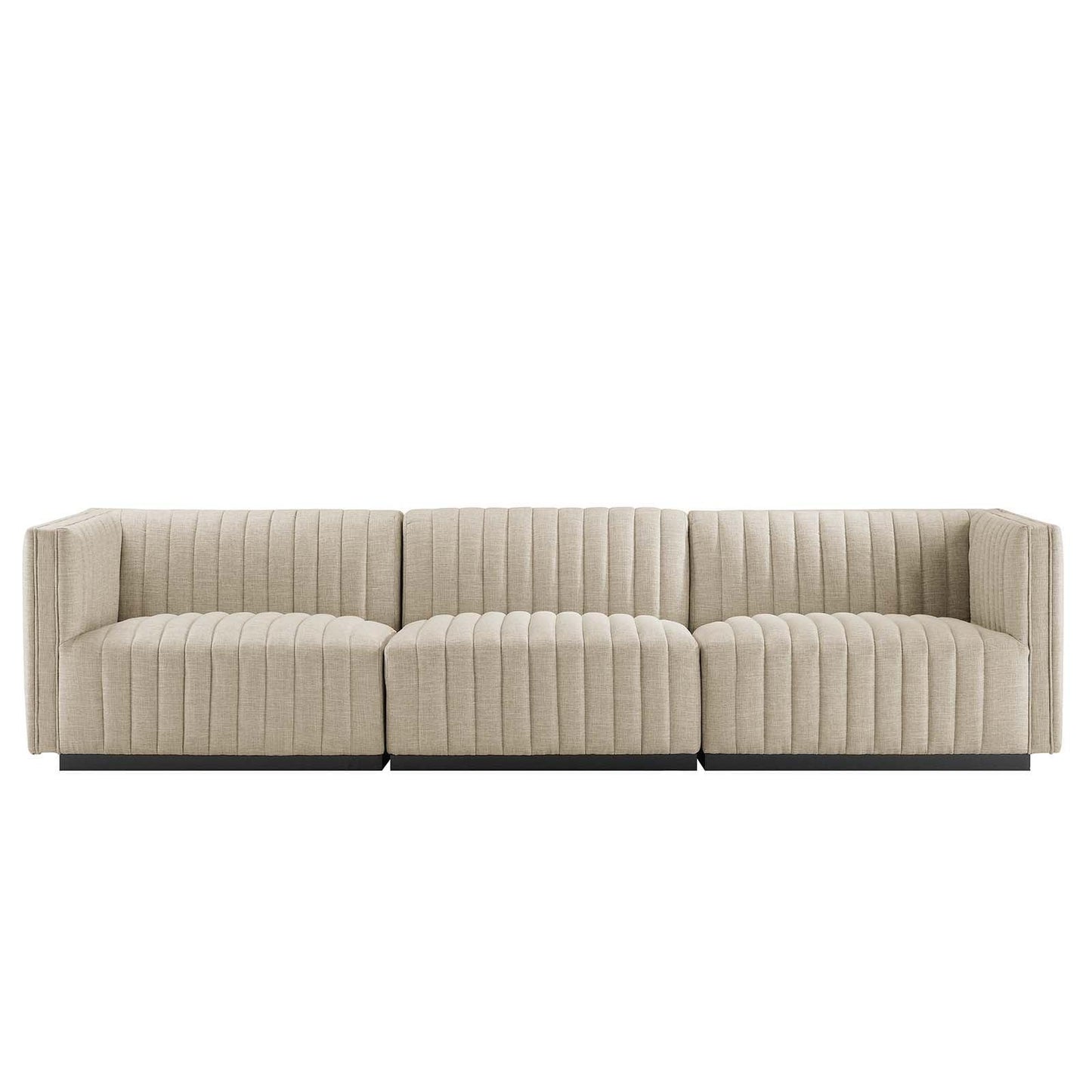 Modway Conjure Channel Tufted Upholstered Fabric Sofa FredCo