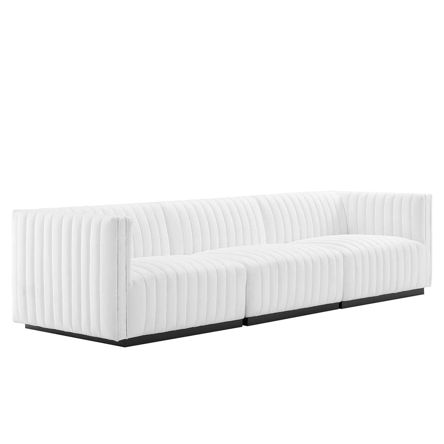 Modway Conjure Channel Tufted Upholstered Fabric Sofa FredCo