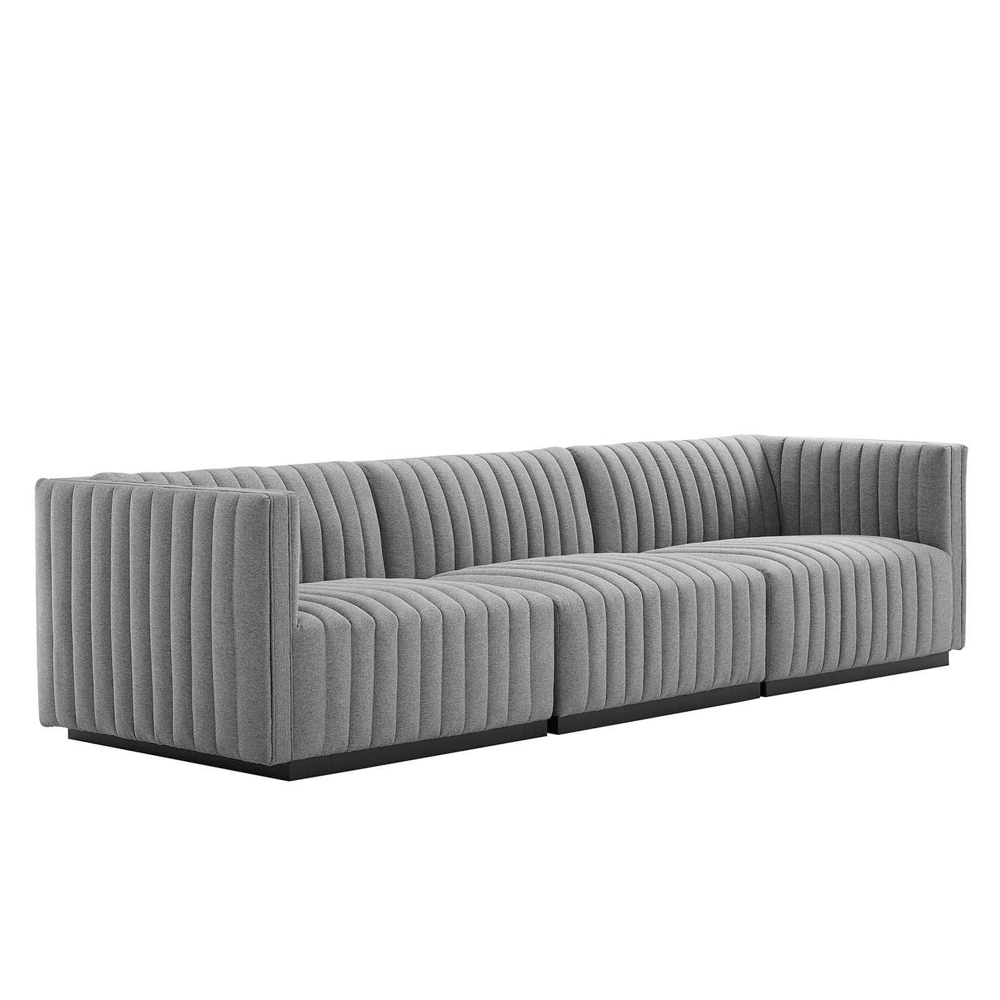 Modway Conjure Channel Tufted Upholstered Fabric Sofa FredCo