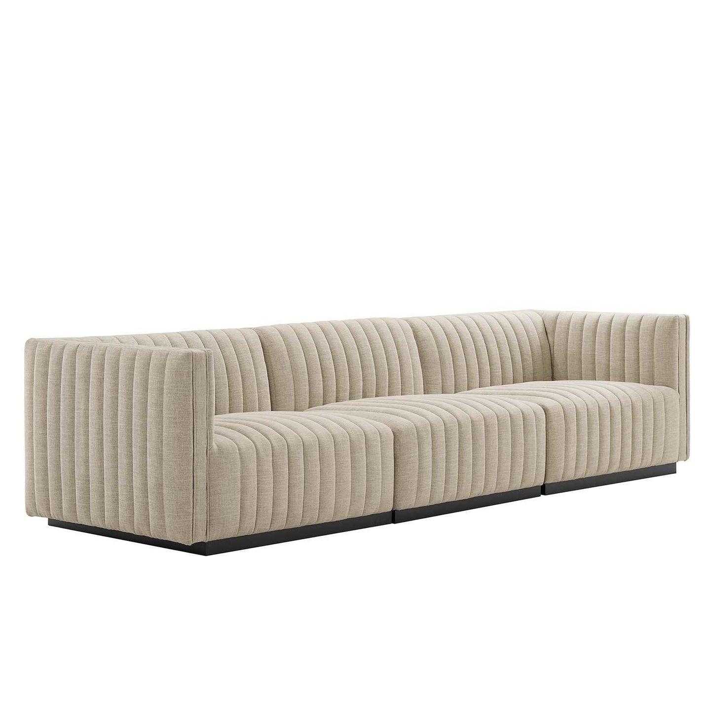 Modway Conjure Channel Tufted Upholstered Fabric Sofa FredCo