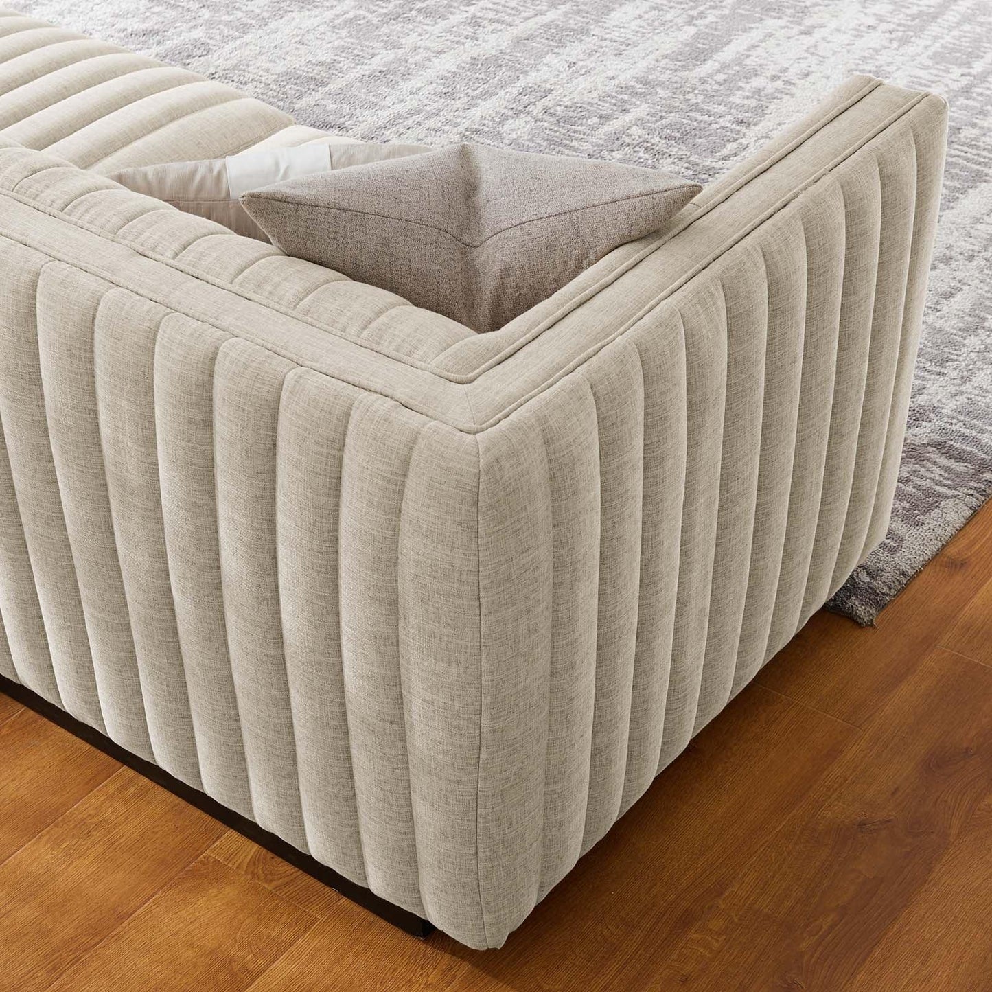 Modway Conjure Channel Tufted Upholstered Fabric Sofa FredCo