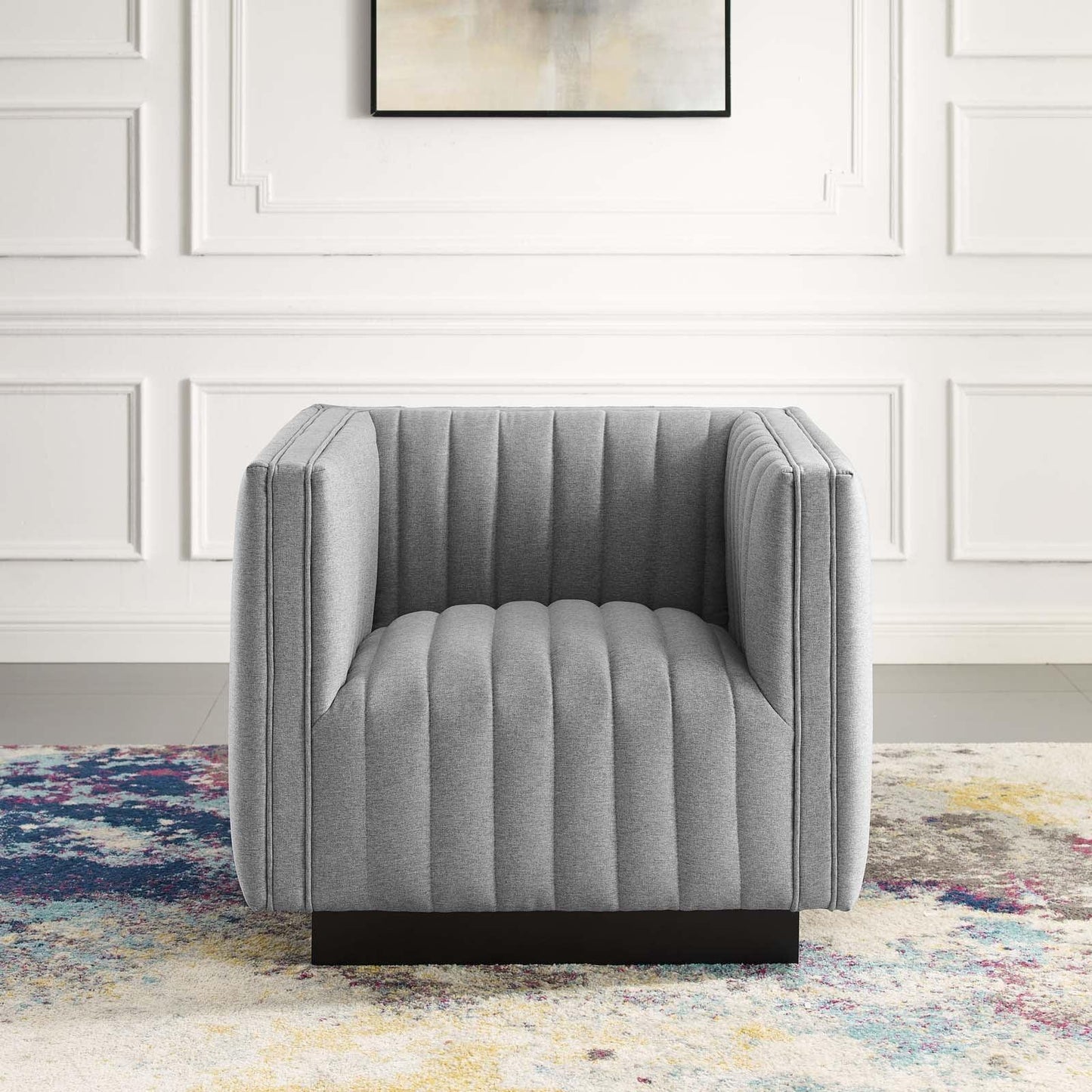 Modway Conjure Tufted Upholstered Fabric Armchair FredCo