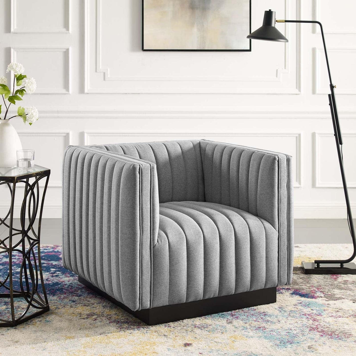 Modway Conjure Tufted Upholstered Fabric Armchair FredCo
