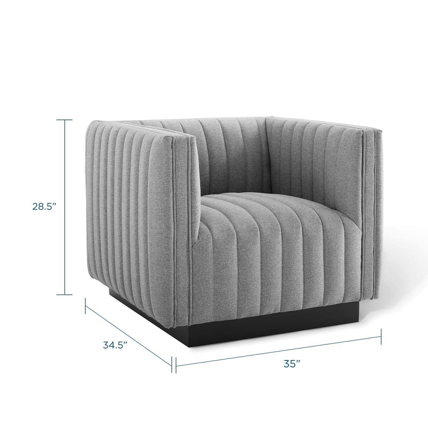 Modway Conjure Tufted Upholstered Fabric Armchair FredCo