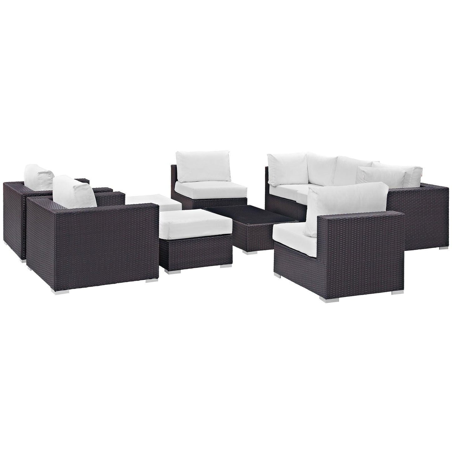 Modway Convene 10 Piece Outdoor Patio Sectional Set FredCo