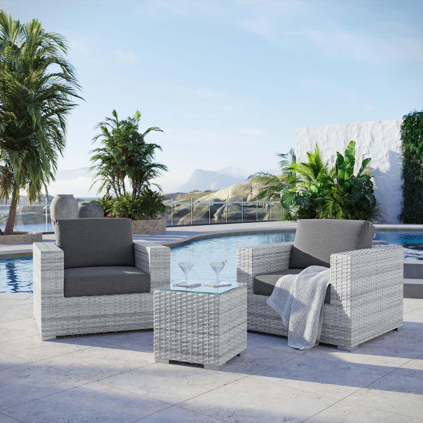 Modway Convene 3-Piece Outdoor Patio Set FredCo