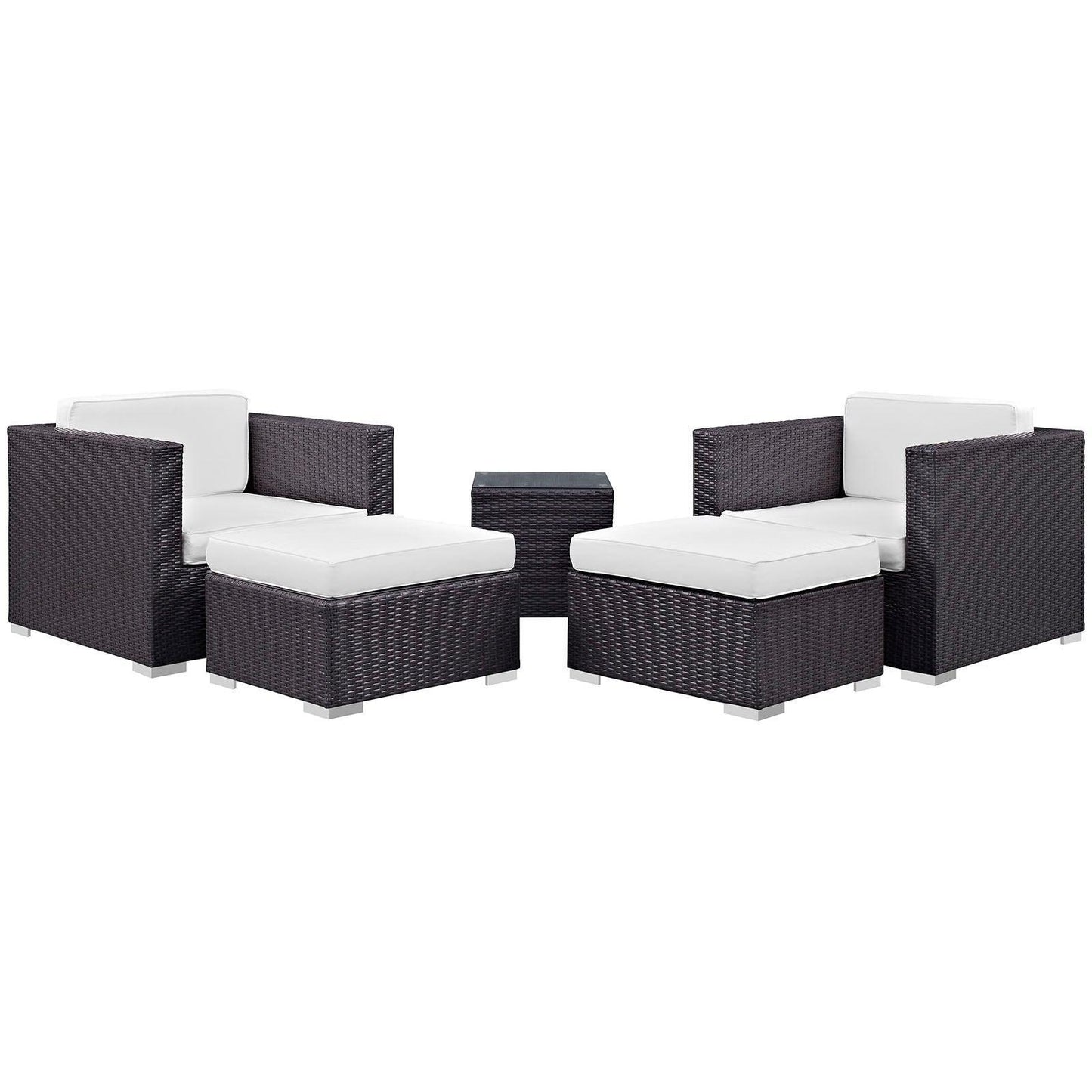 Modway Convene 5 Piece Outdoor Patio Sectional Set FredCo