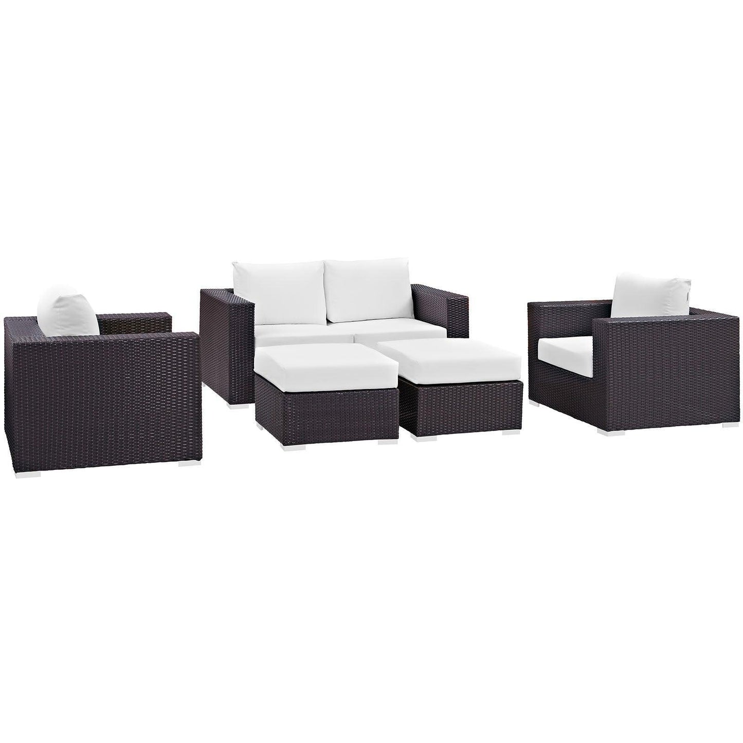 Modway Convene 5 Piece Outdoor Patio Sofa Set FredCo