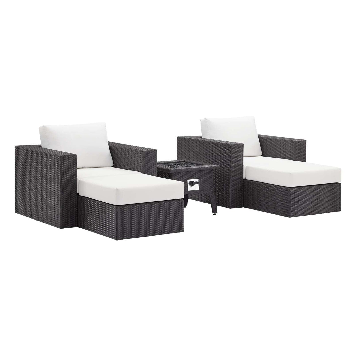 Modway Convene 5 Piece Set Outdoor Patio with Fire Pit FredCo