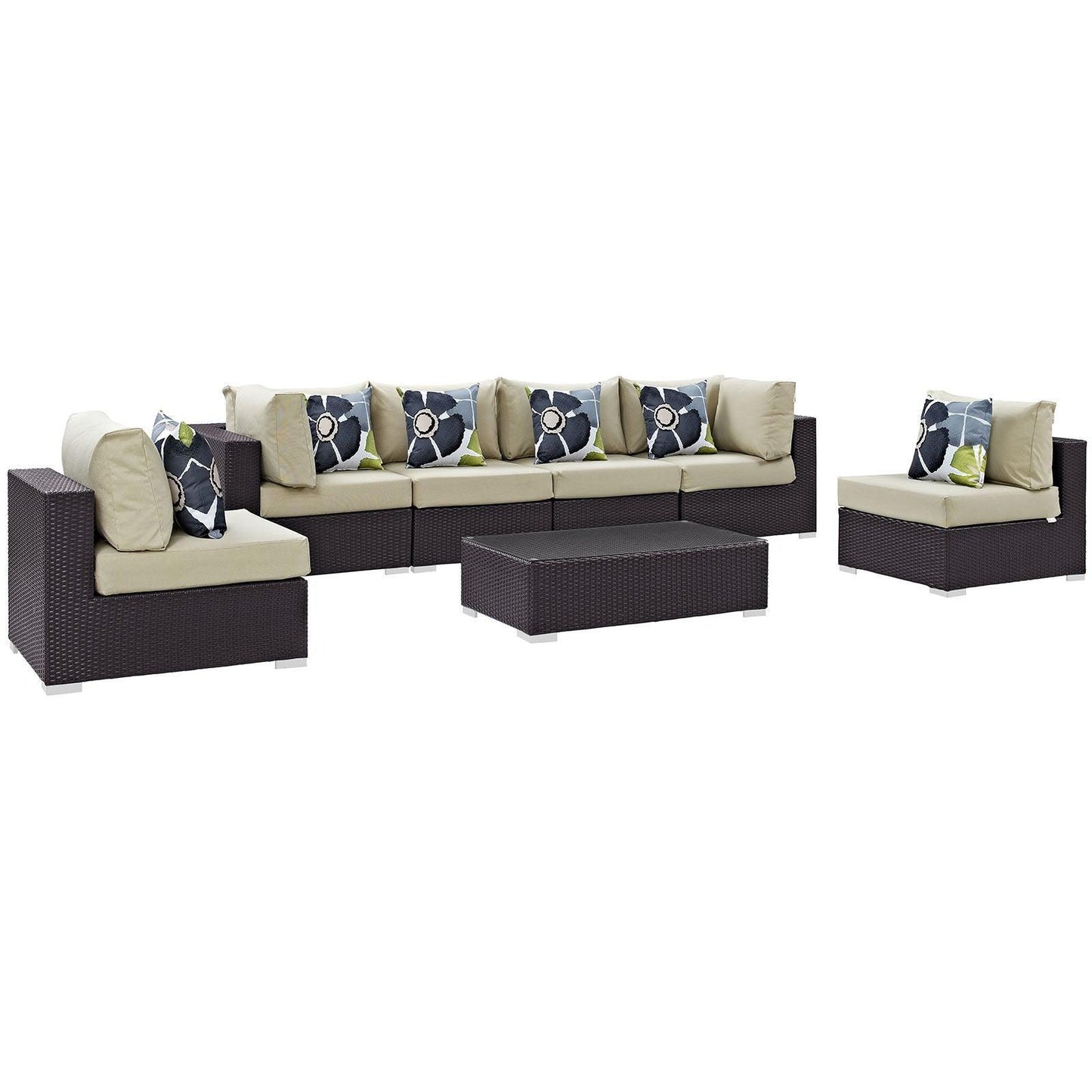 Modway Convene 7 Piece Outdoor Patio Sectional Set, EEI-2357 FredCo