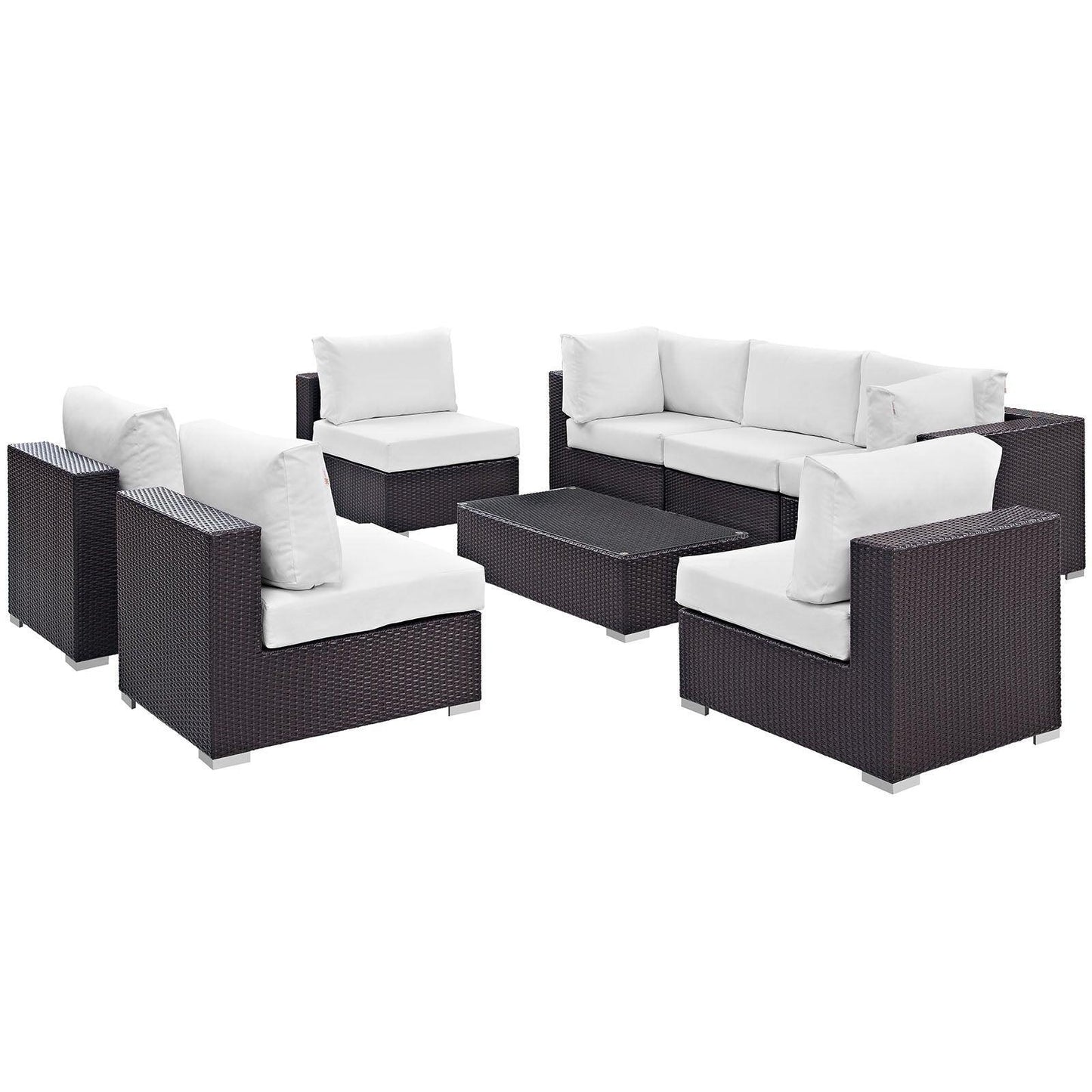 Modway Convene 8 Piece Outdoor Patio Sectional Set, EEI-2205 FredCo
