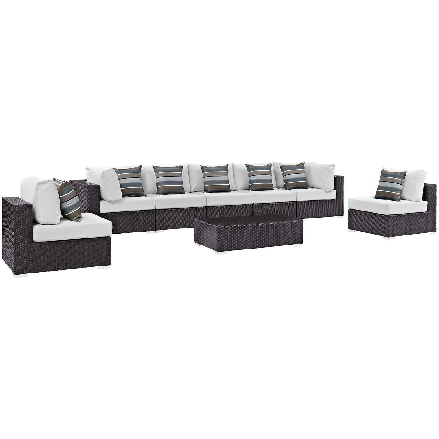 Modway Convene 8 Piece Outdoor Patio Sectional Set, EEI-2370 FredCo