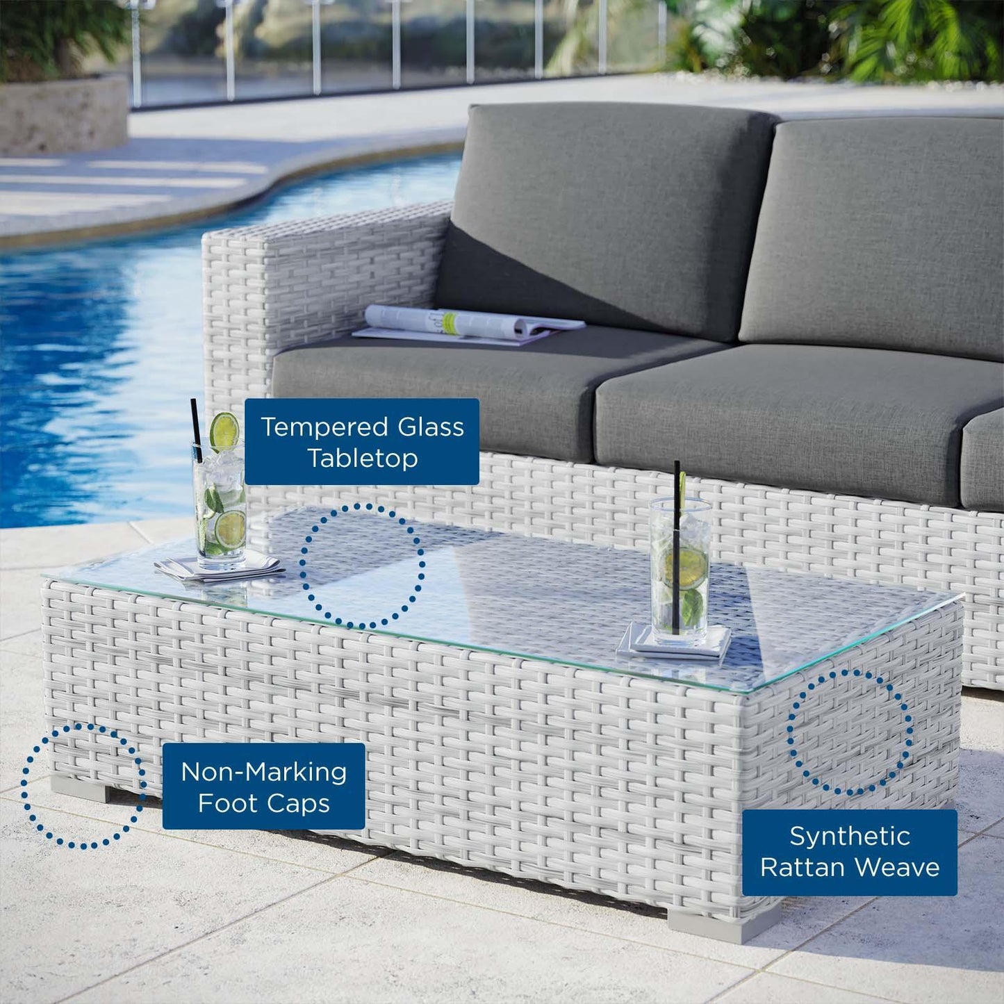 Modway Convene Outdoor Patio Coffee Table, EEI-4299 FredCo