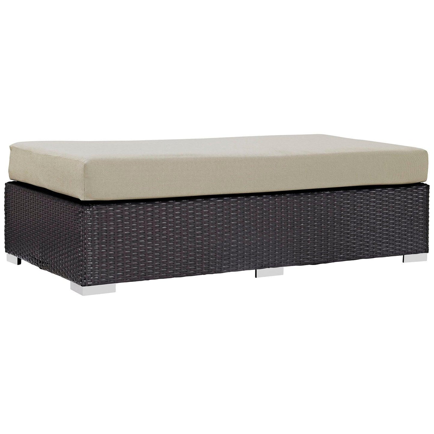 Modway Convene Outdoor Patio Fabric Rectangle Ottoman FredCo