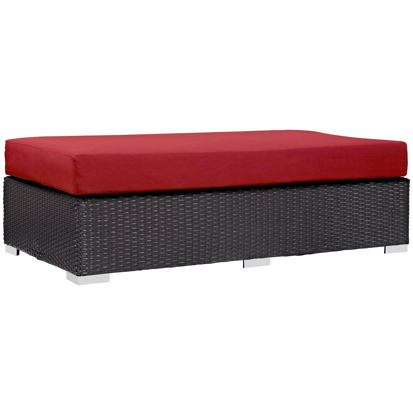 Modway Convene Outdoor Patio Fabric Rectangle Ottoman FredCo