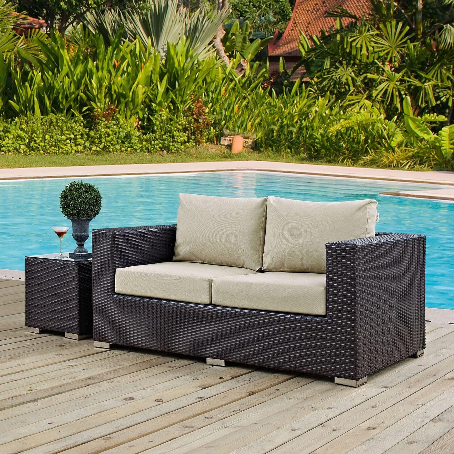 Modway Convene Outdoor Patio Loveseat FredCo