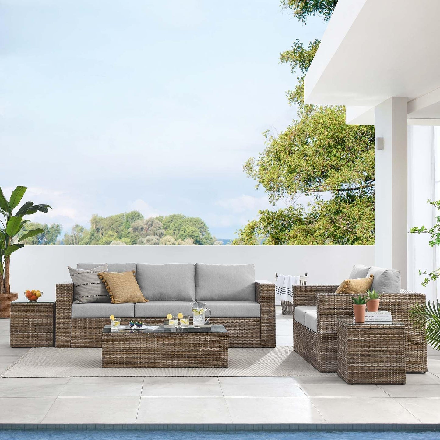Modway Convene Outdoor Patio Outdoor Patio 5-Piece Furniture Set FredCo
