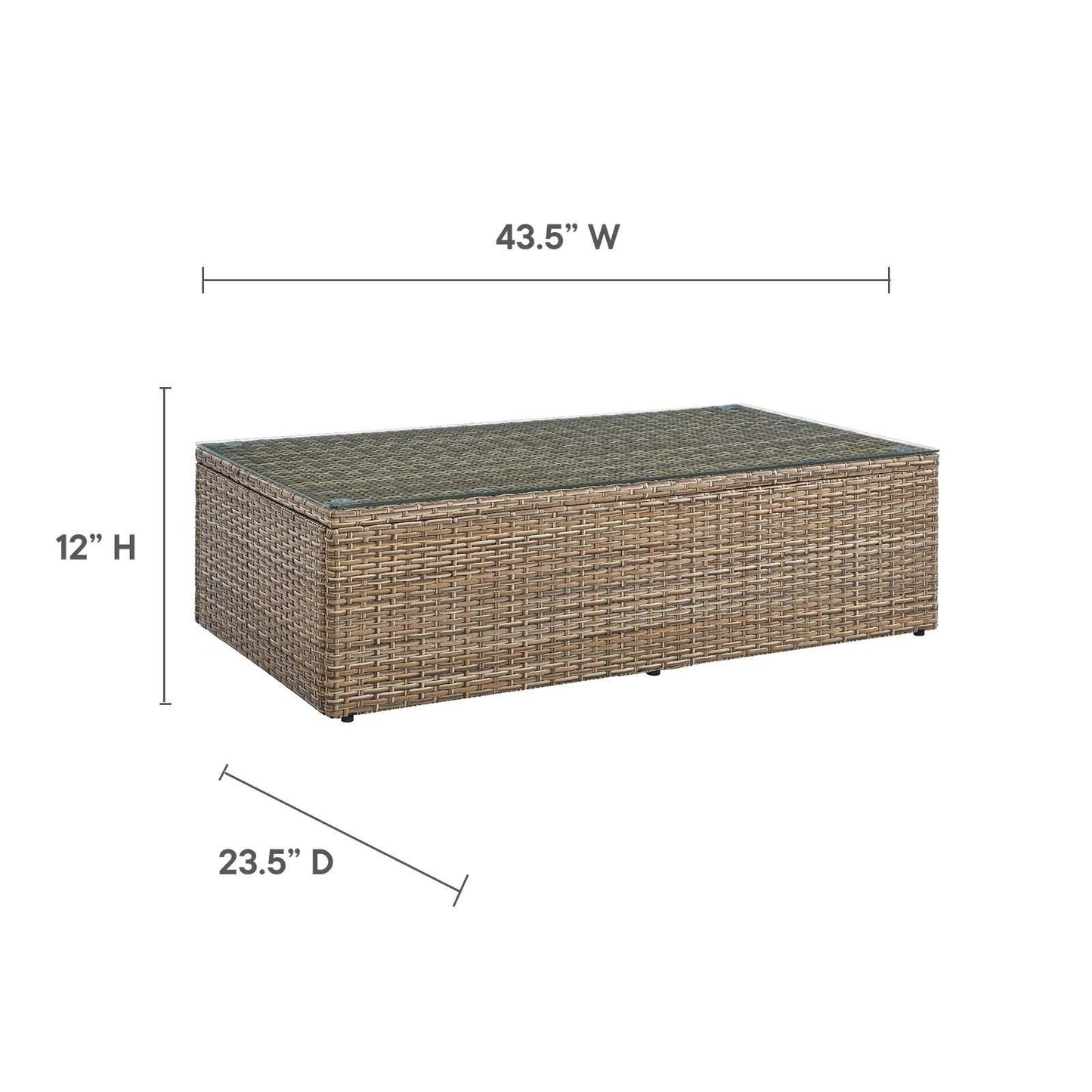 Modway Convene Outdoor Patio Outdoor Patio Coffee Table FredCo