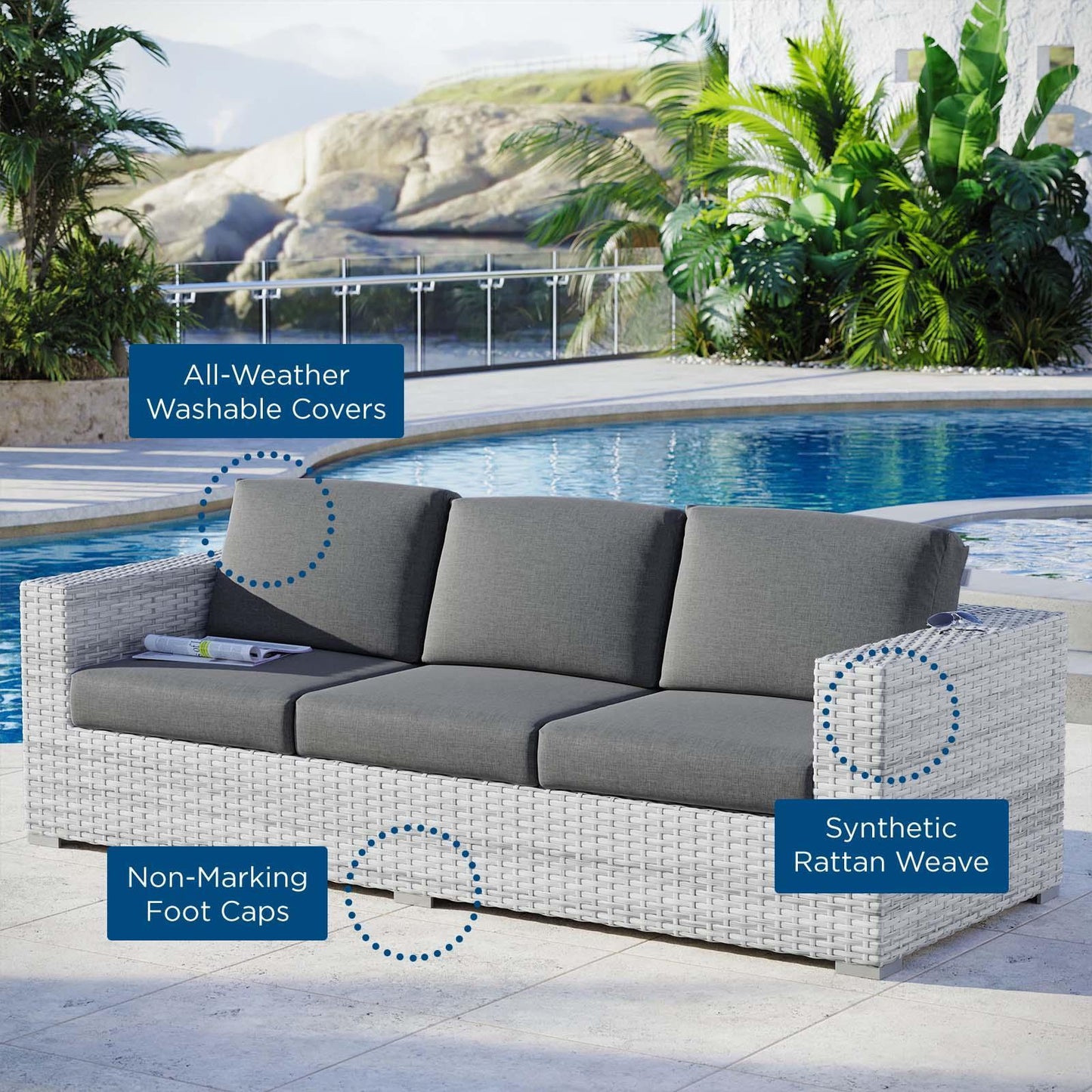 Modway Convene Outdoor Patio Sofa, EEI-4305 FredCo