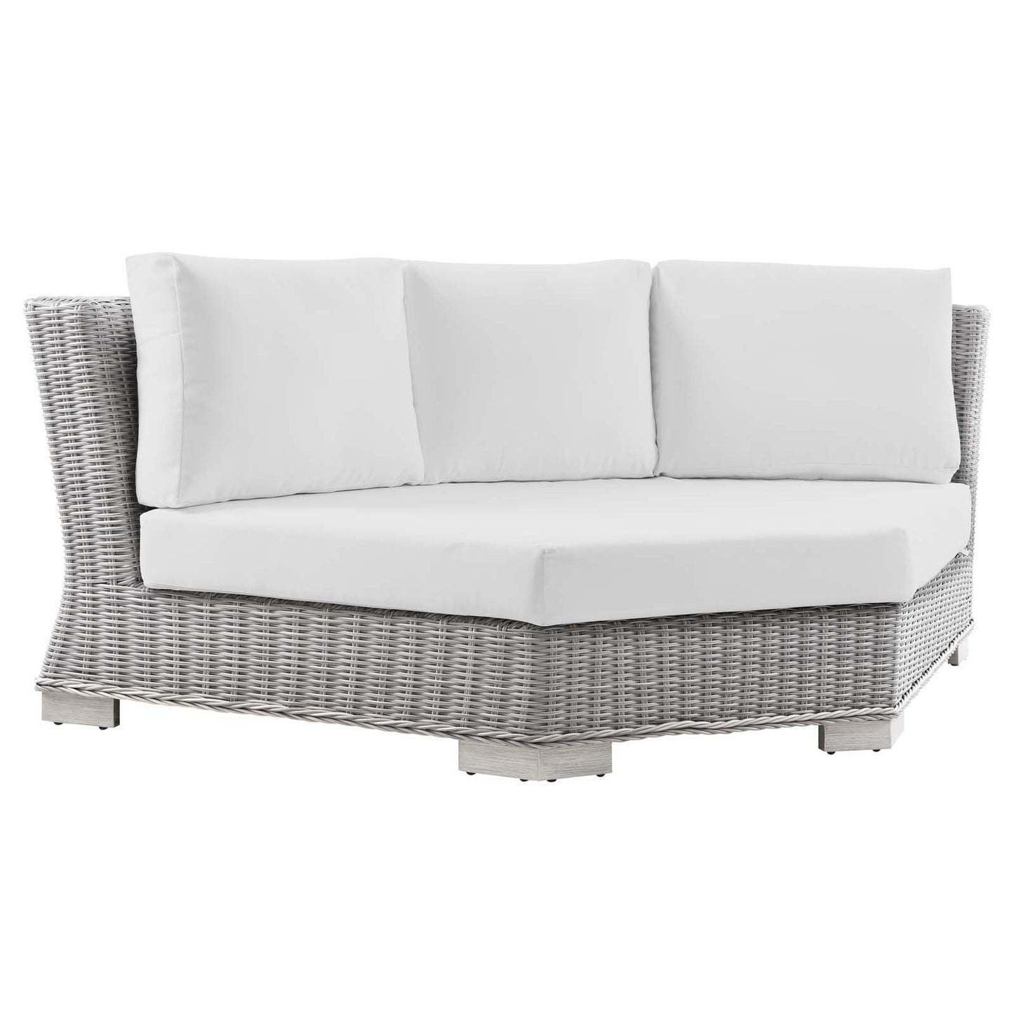 Modway Conway Outdoor Patio Wicker Rattan Round Corner Chair FredCo