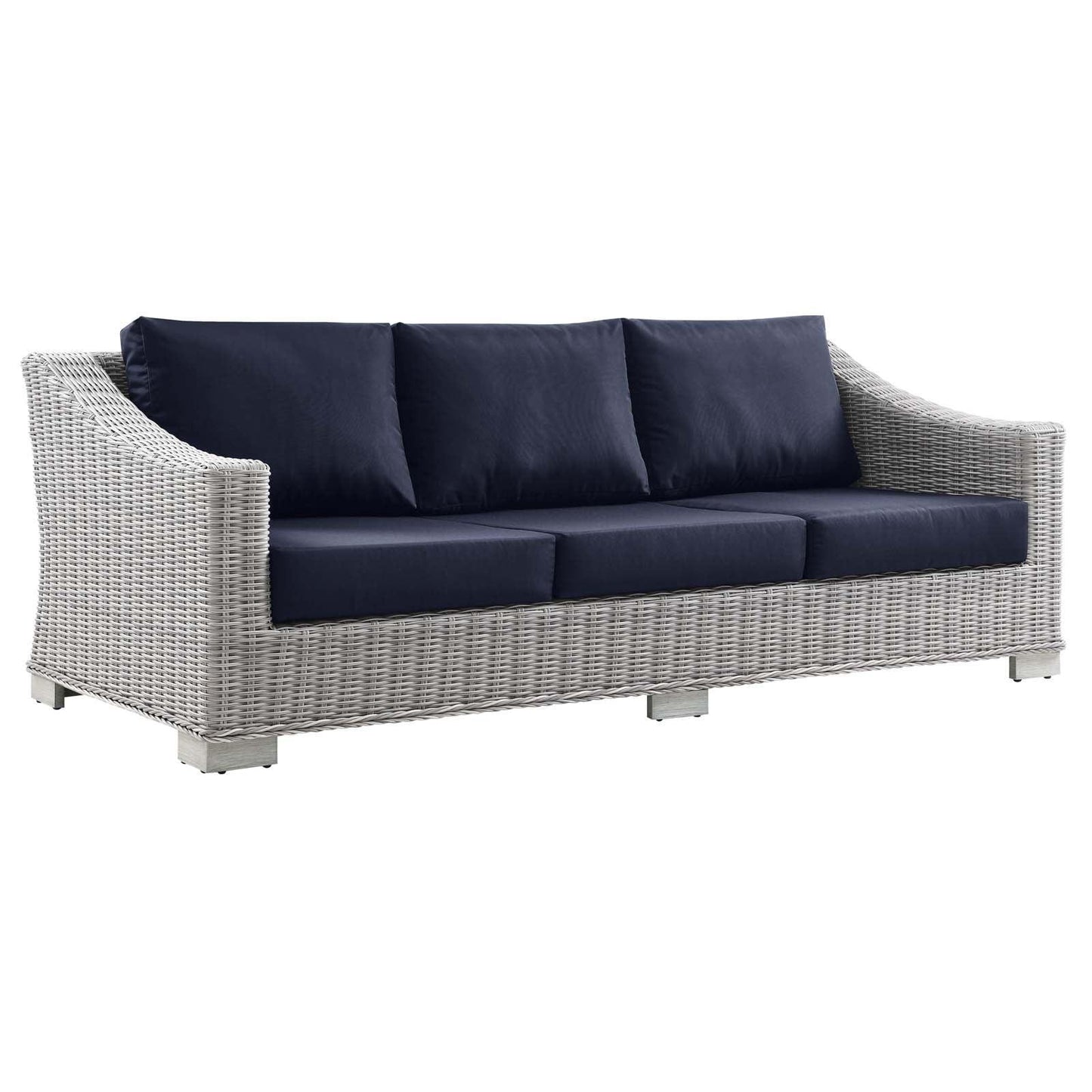Modway Conway Outdoor Patio Wicker Rattan Sofa FredCo