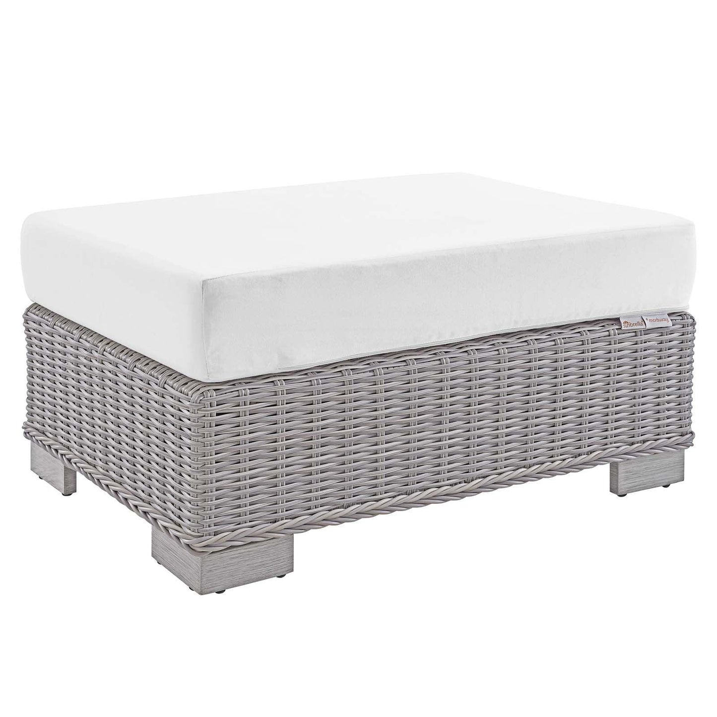 Modway Conway Sunbrella® Outdoor Patio Wicker Rattan Ottoman FredCo