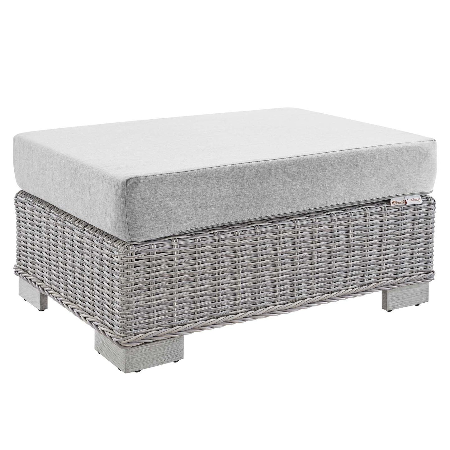 Modway Conway Sunbrella® Outdoor Patio Wicker Rattan Ottoman FredCo