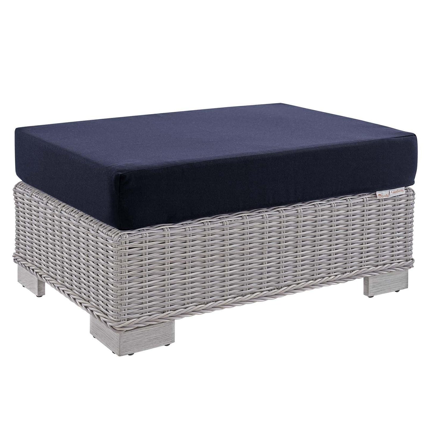 Modway Conway Sunbrella® Outdoor Patio Wicker Rattan Ottoman FredCo