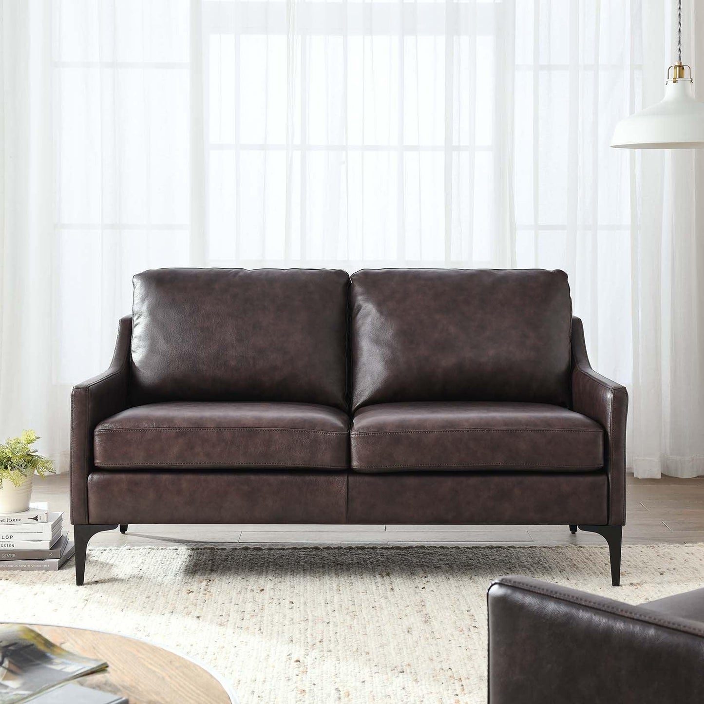 Modway Corland Leather Loveseat FredCo
