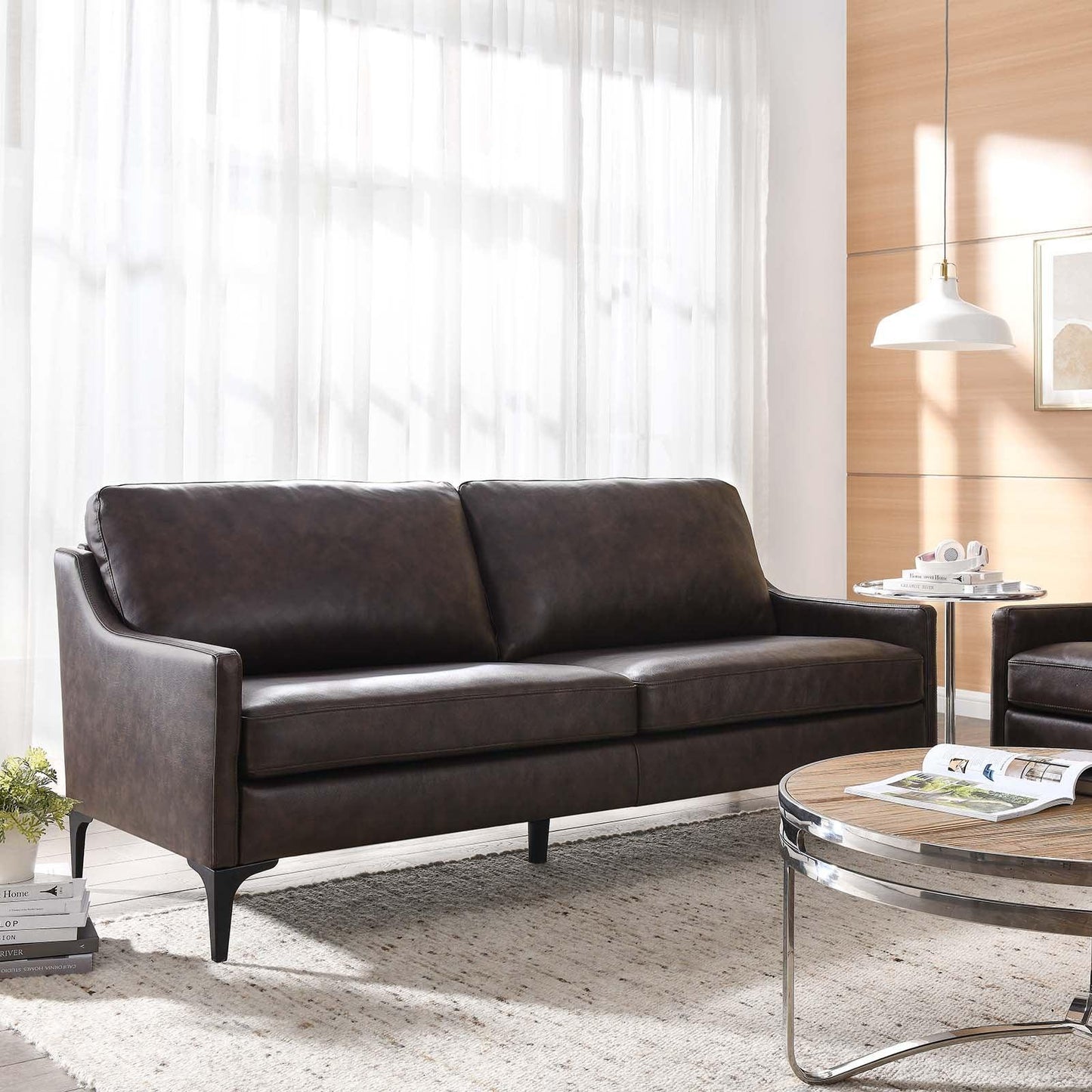 Modway Corland Leather Sofa FredCo