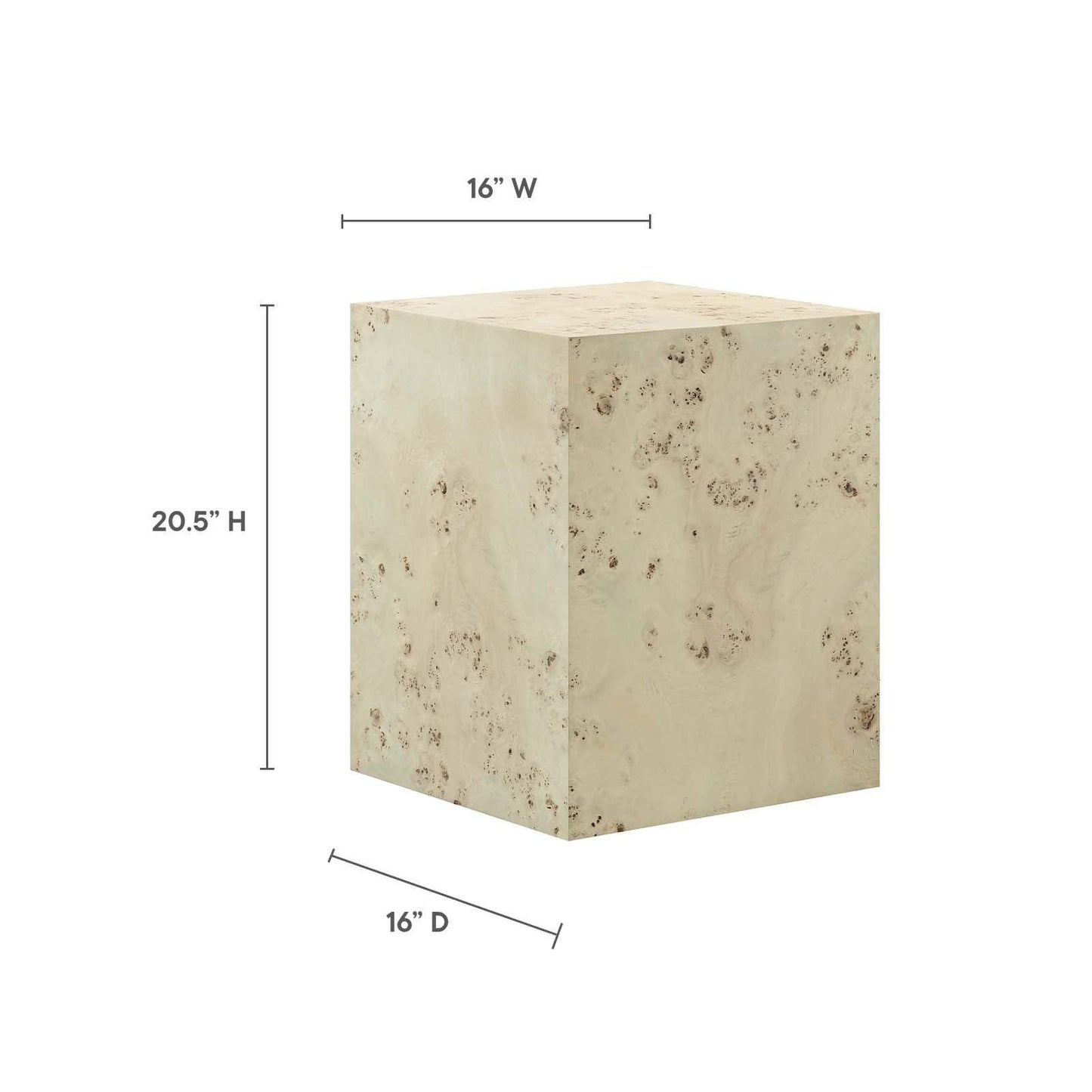 Modway Cosmos 16" Square Burl Wood Side Table, EEI-6273 FredCo