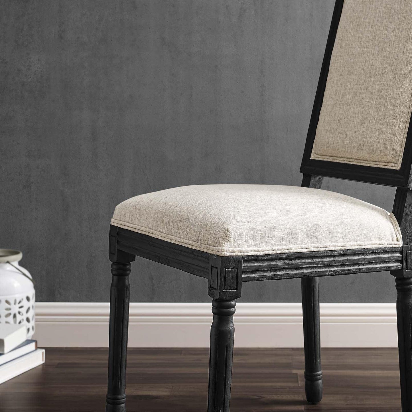 Modway Court French Vintage Upholstered Fabric Dining Side Chair FredCo