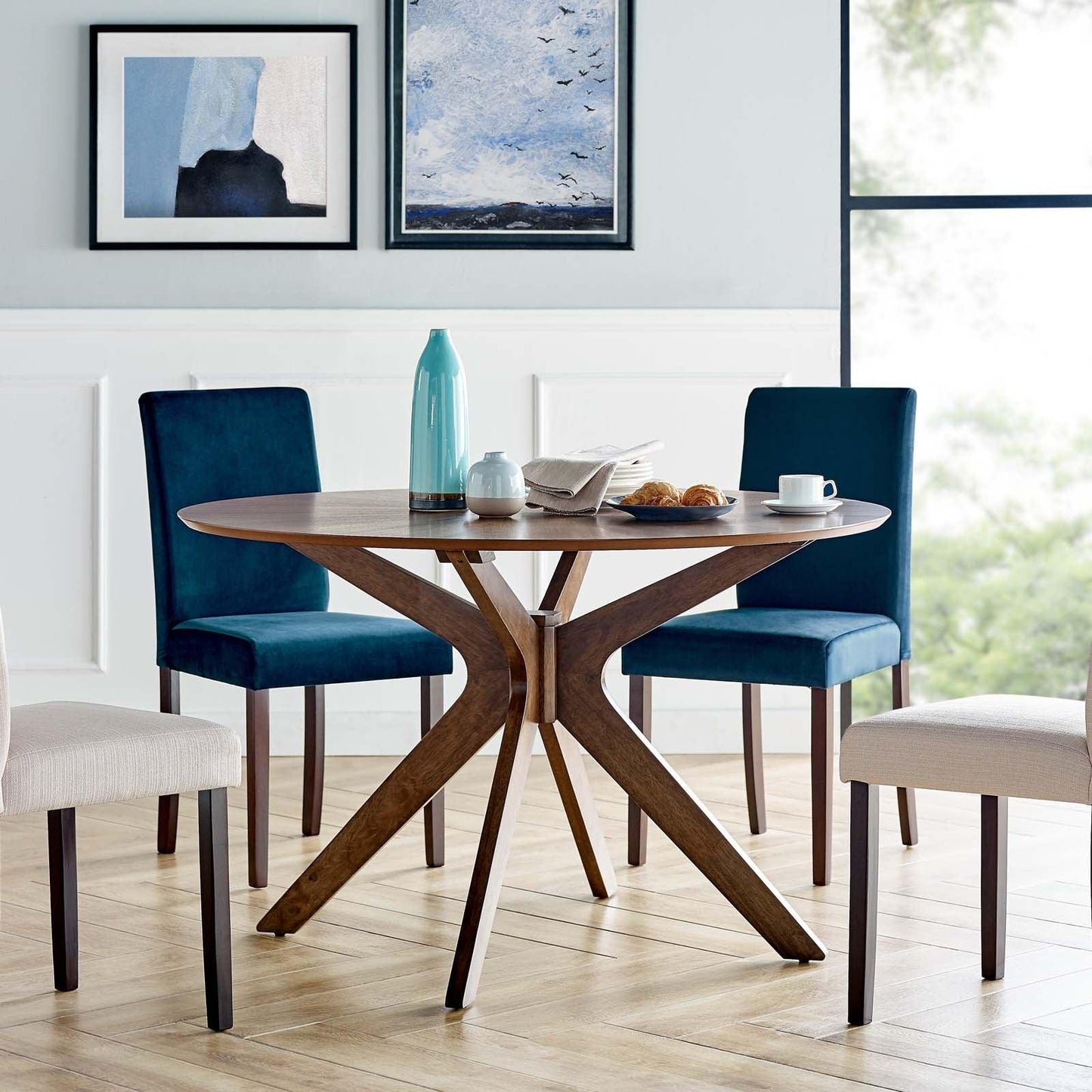 Modway Crossroads 47" Round Wood Dining Table FredCo