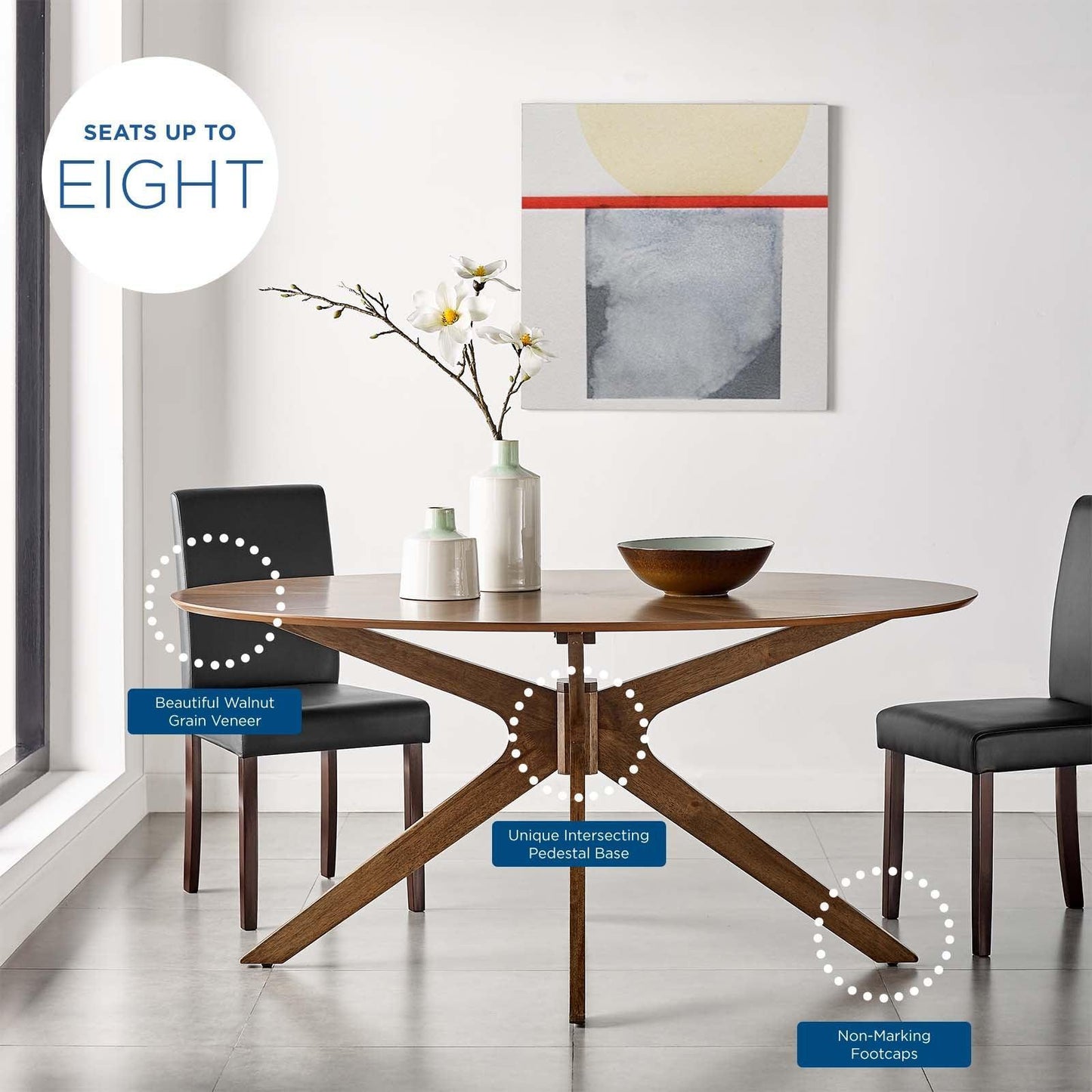 Modway Crossroads 63" Oval Wood Dining Table FredCo