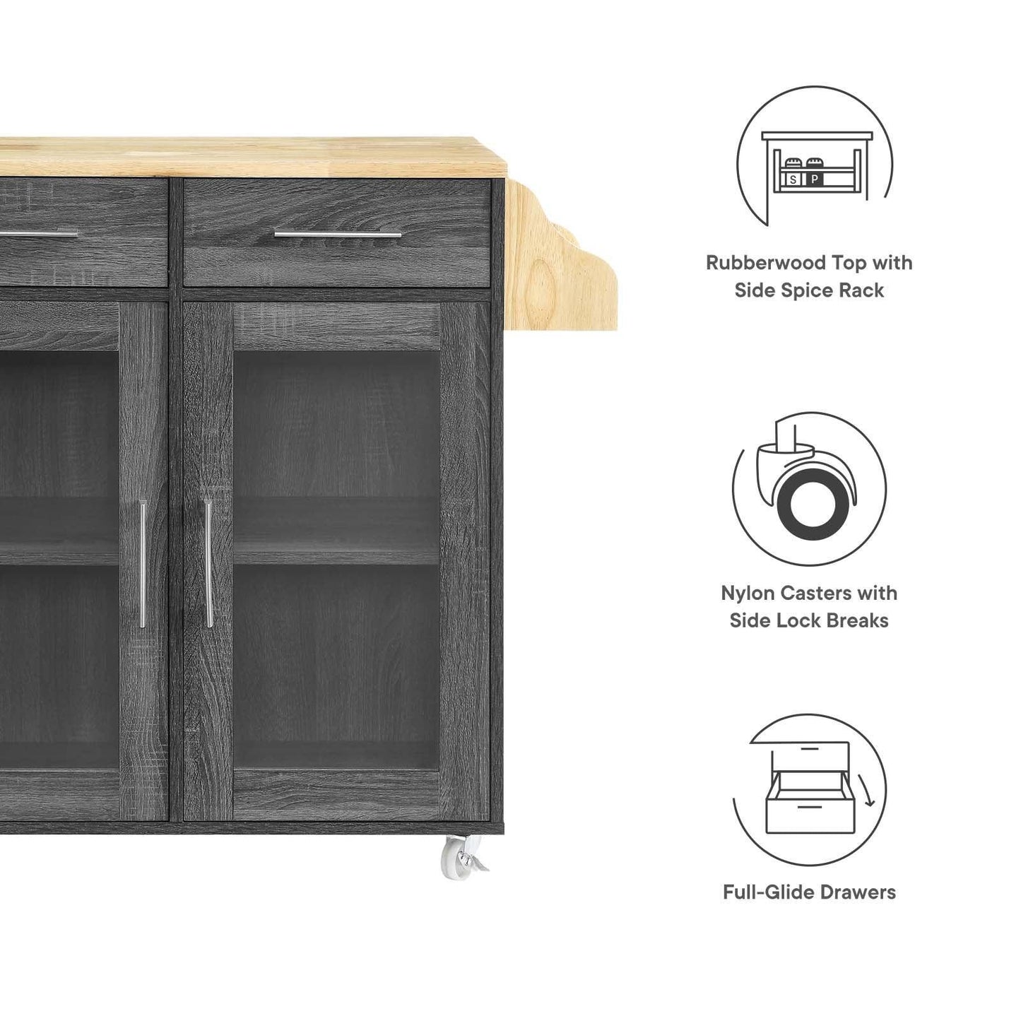 Modway Cuisine Kitchen Cart FredCo